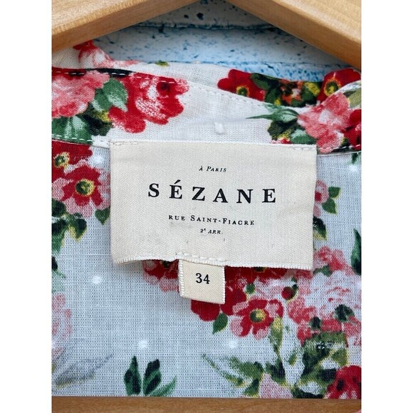 Sézane Pierro Shirt Bouquet De Rose size 34/4 - Picture 5 of 12